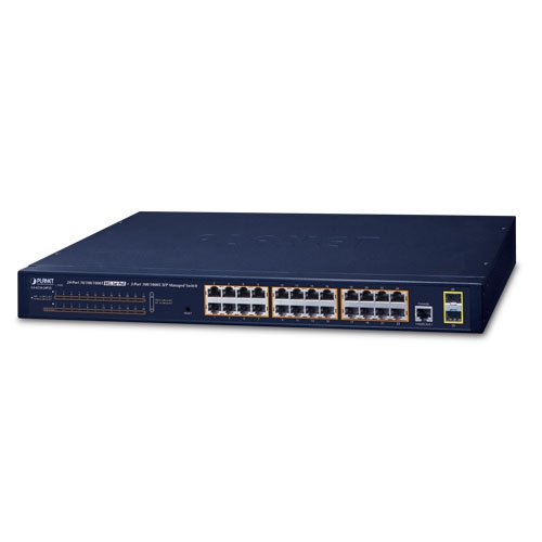 Switch 24-Portas 10/100/1000T 802.3at PoE + 2-Port 100/1000X SFP Managed